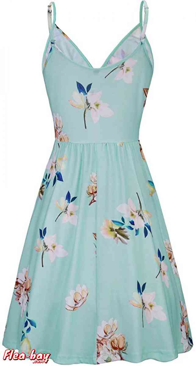 STYLEWORD Women's V Neck Floral Spaghetti Strap Summer Casua