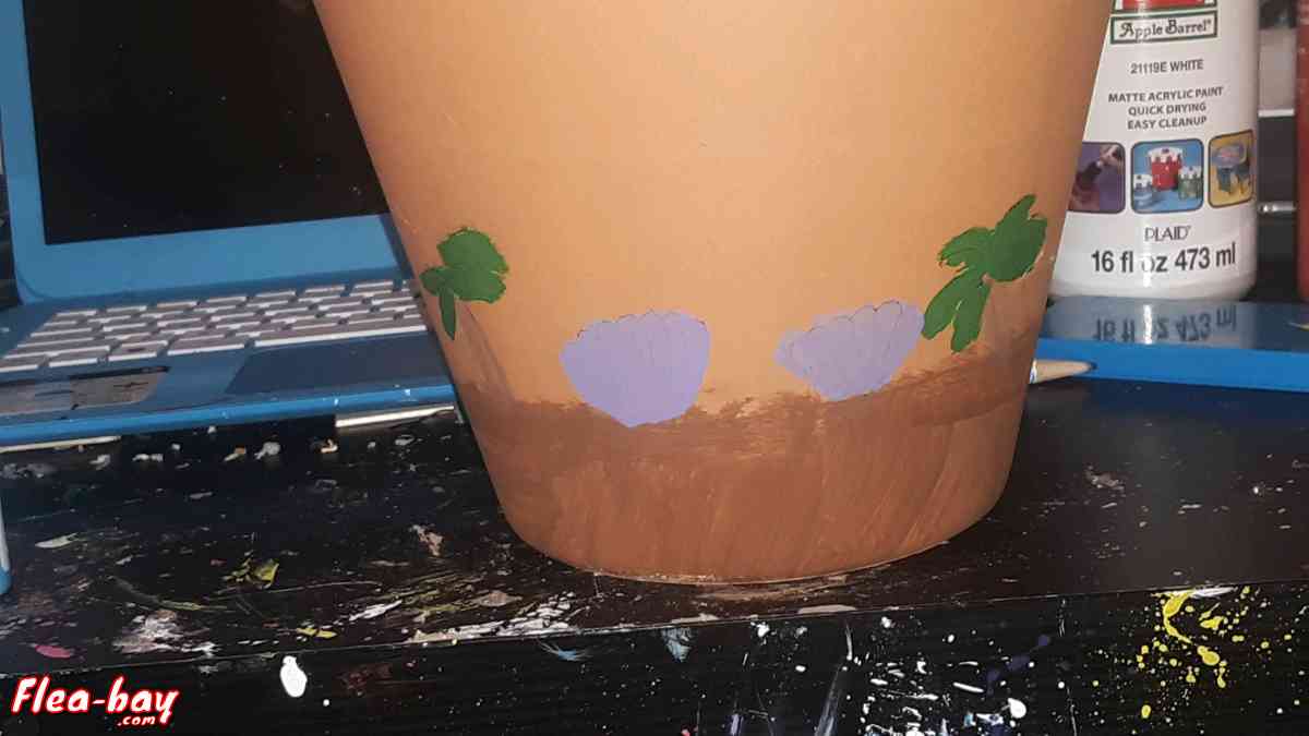 beach themed flower pot