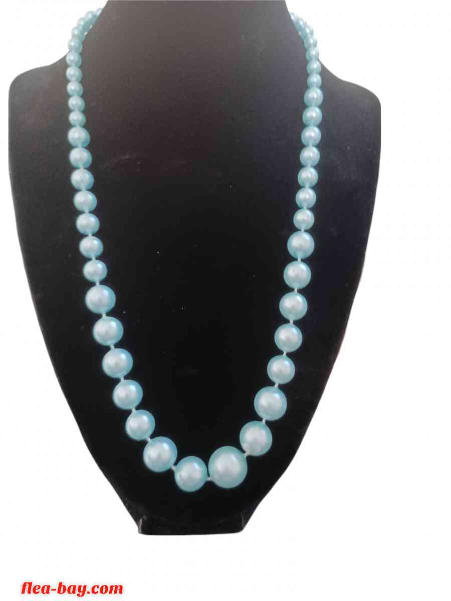 blue beaded necklace