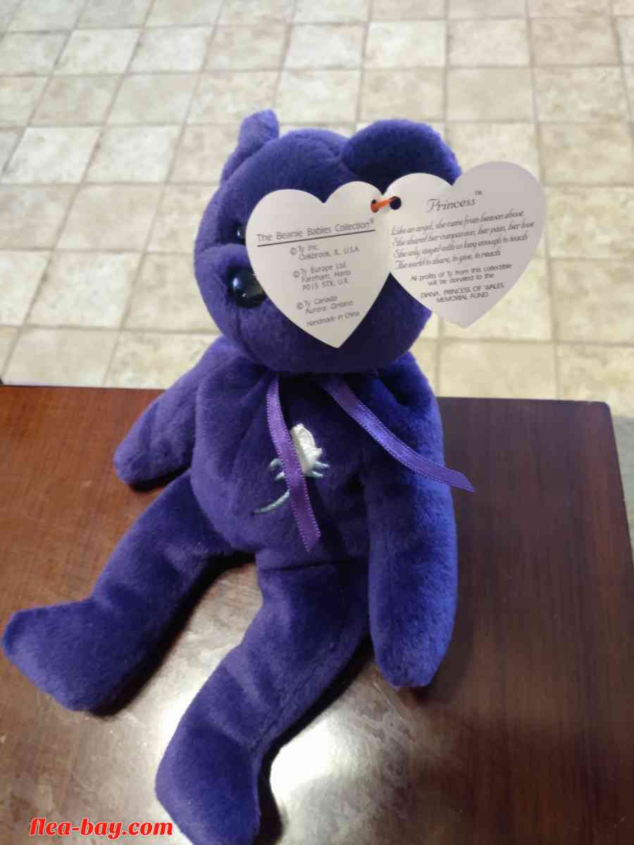 Princess Diana Beanie Baby Bear 1997 Original Made In China