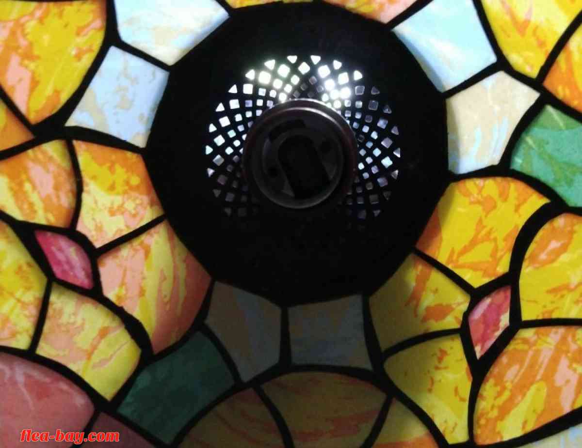 vintage stained glass 1860 to 1885 Tiffany company chandelie