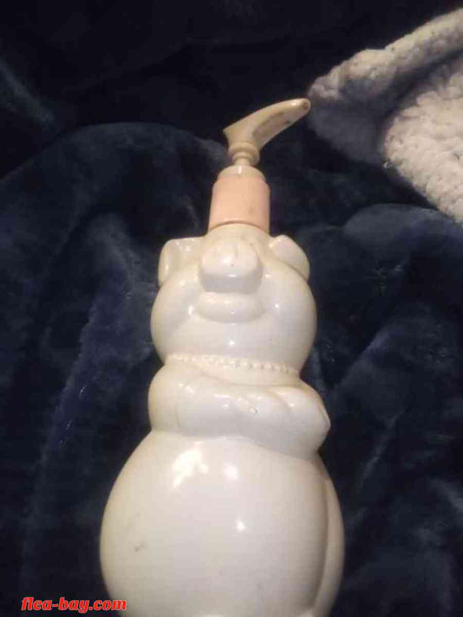 milk glass pig lotion bottle