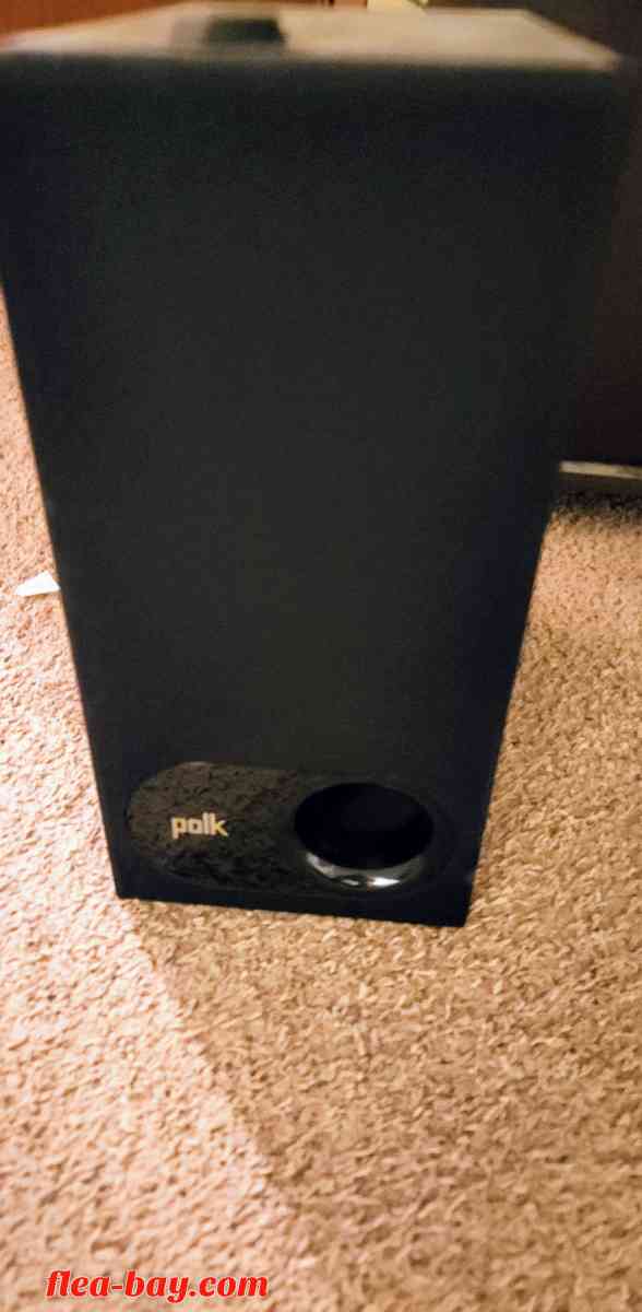 75in tv with entertainment center and soundbar with subwoofe