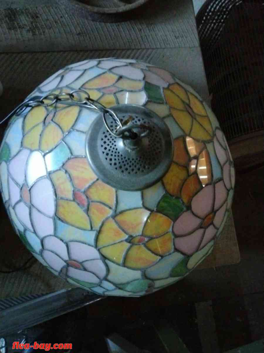 vintage stained glass 1860 to 1885 Tiffany company chandelie