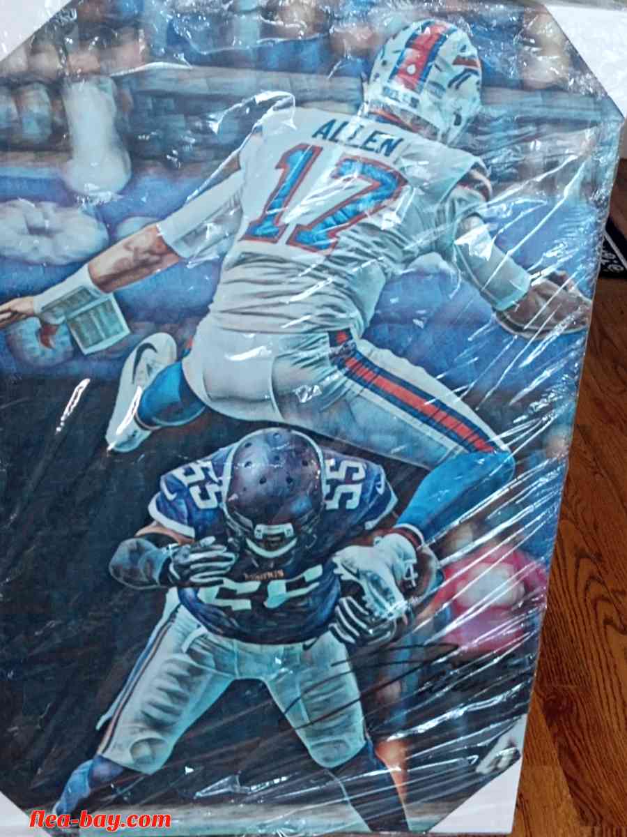 Josh Allen sign autographed picture 24 x 36 plastic cover