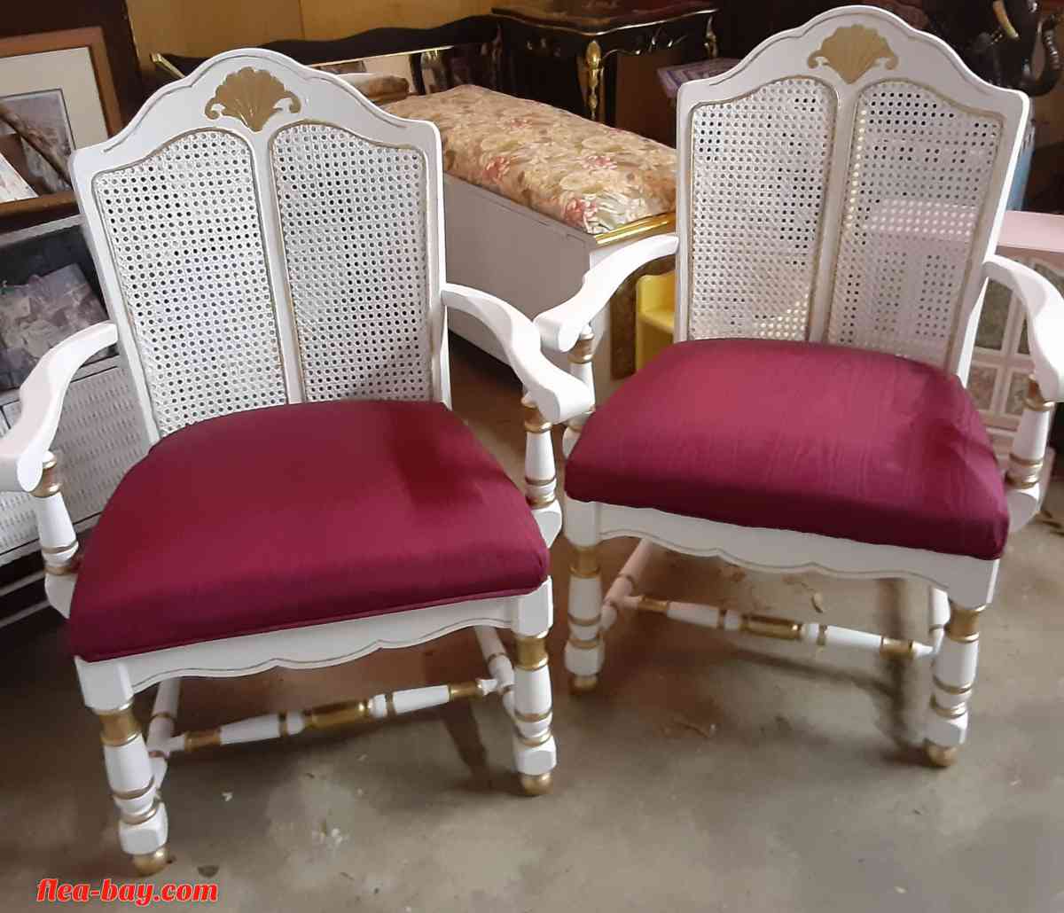 beautifully restored handpainted  and reupholstered chairs