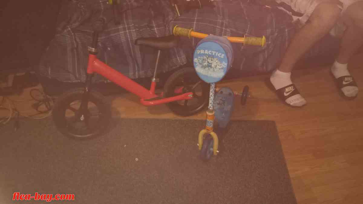 kids strider and scooter