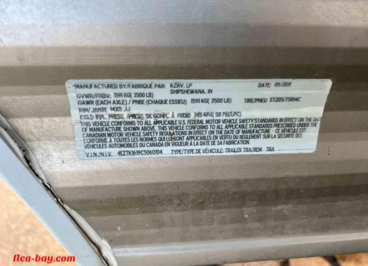 2012 k-z sportsman 16ft toy hauler rv camper