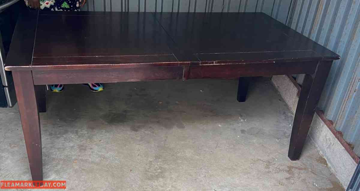 Brown Big Table with Four Chairs