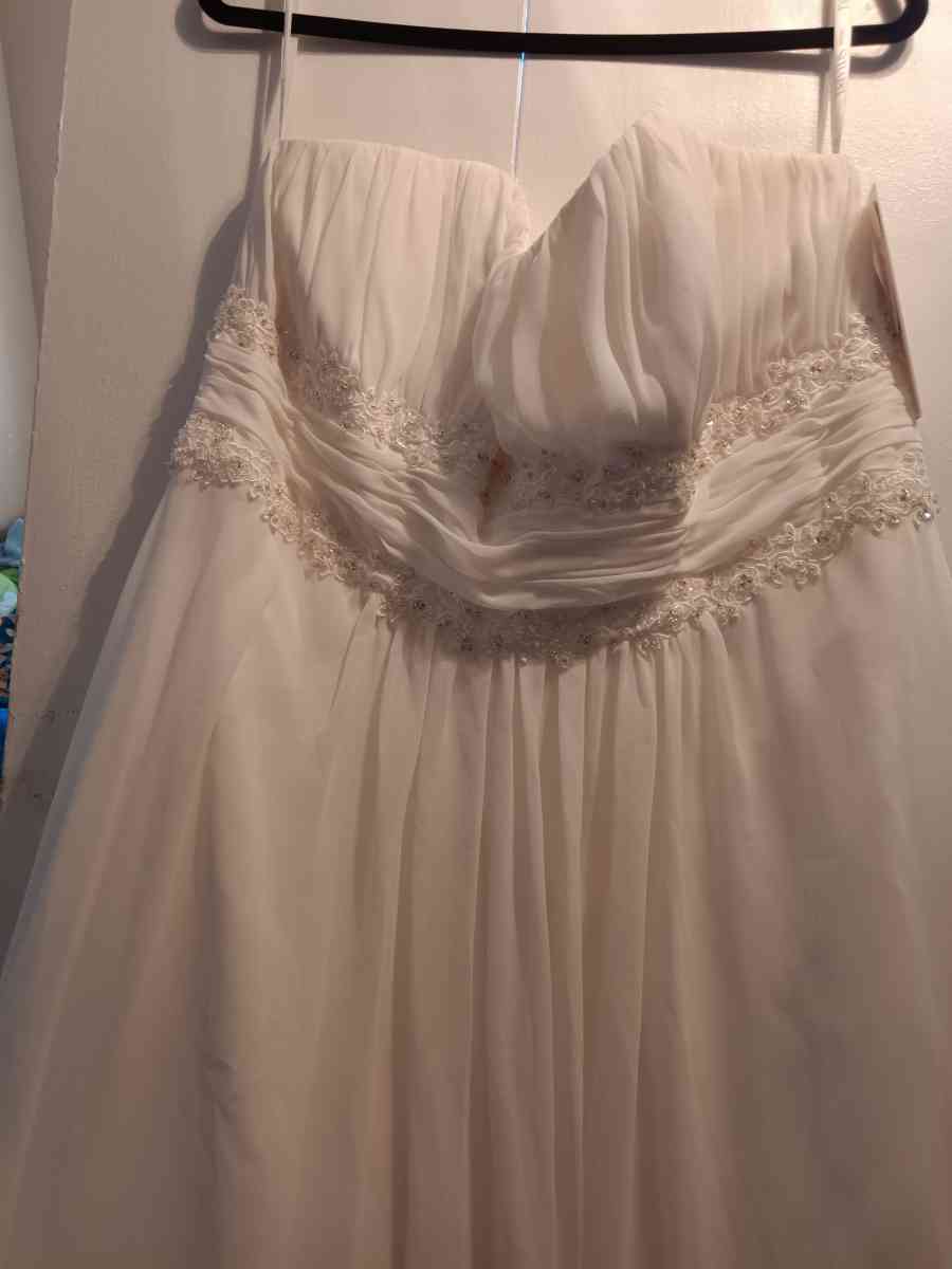 Davids bridal wedding dress/vail set