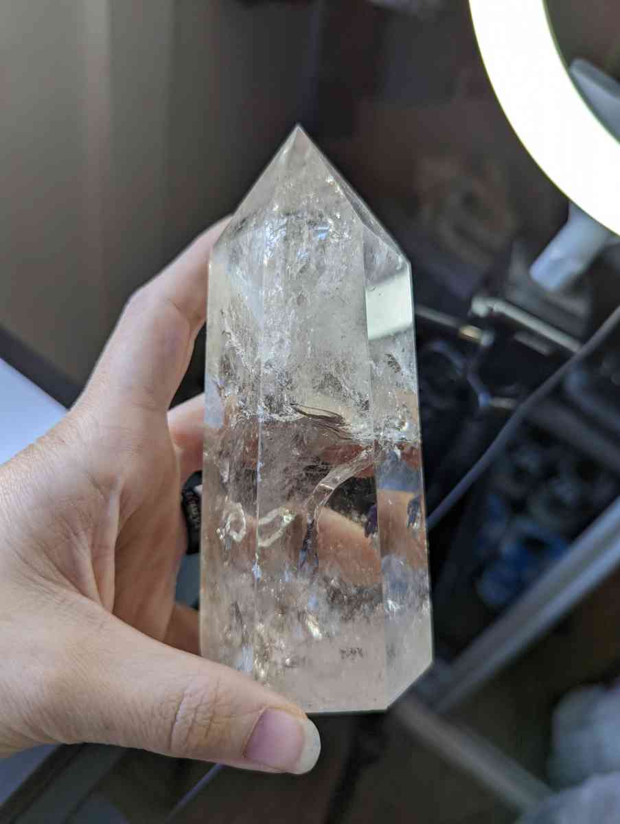 clear quartz tower