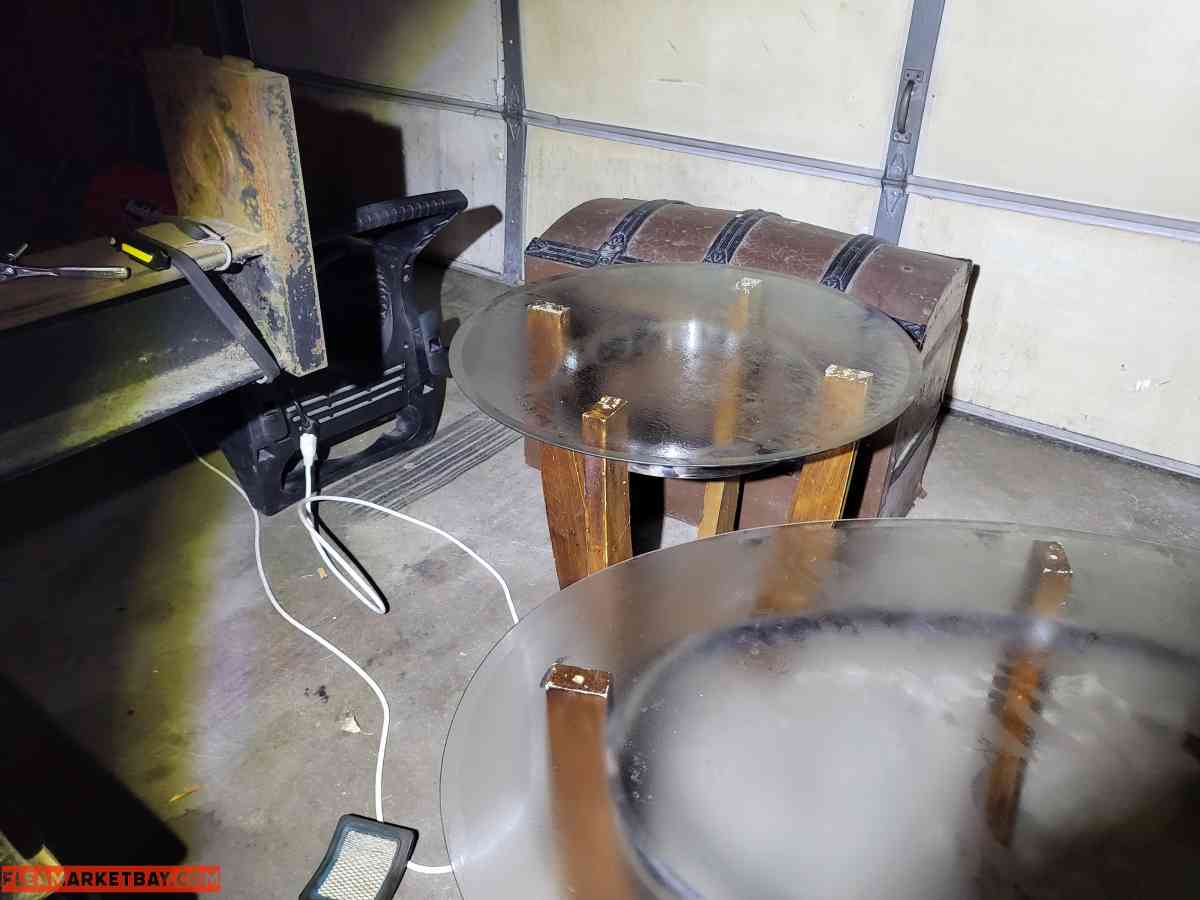 Mid-century  3 piece glass coffee tables