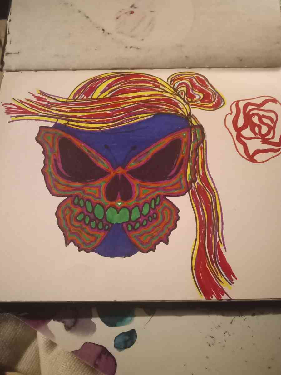 Butterfly skull face