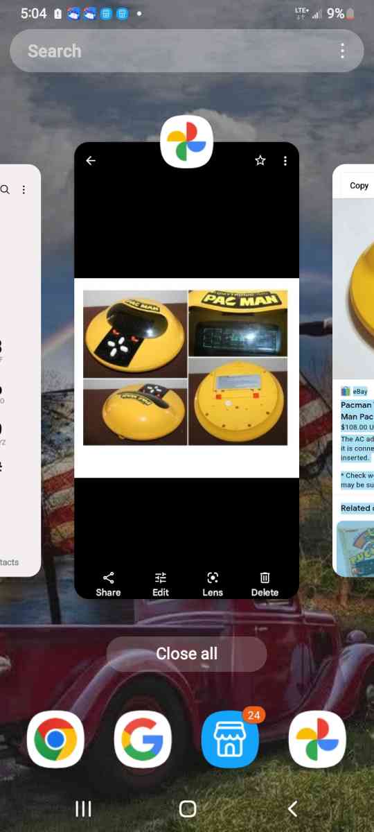 1980s tomy hand held pacman video  game