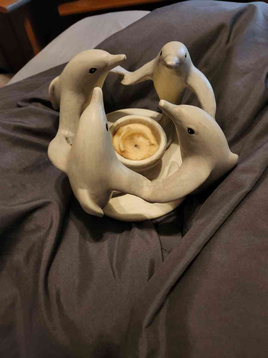 dolphin tealight holder hand crafted