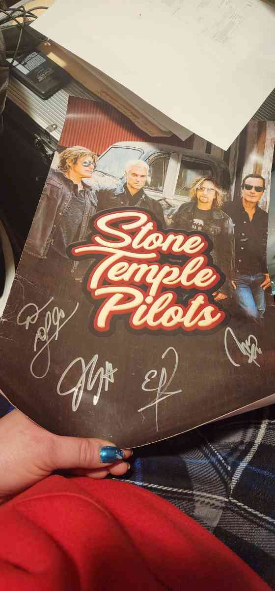 autographed stone temple pilots poster