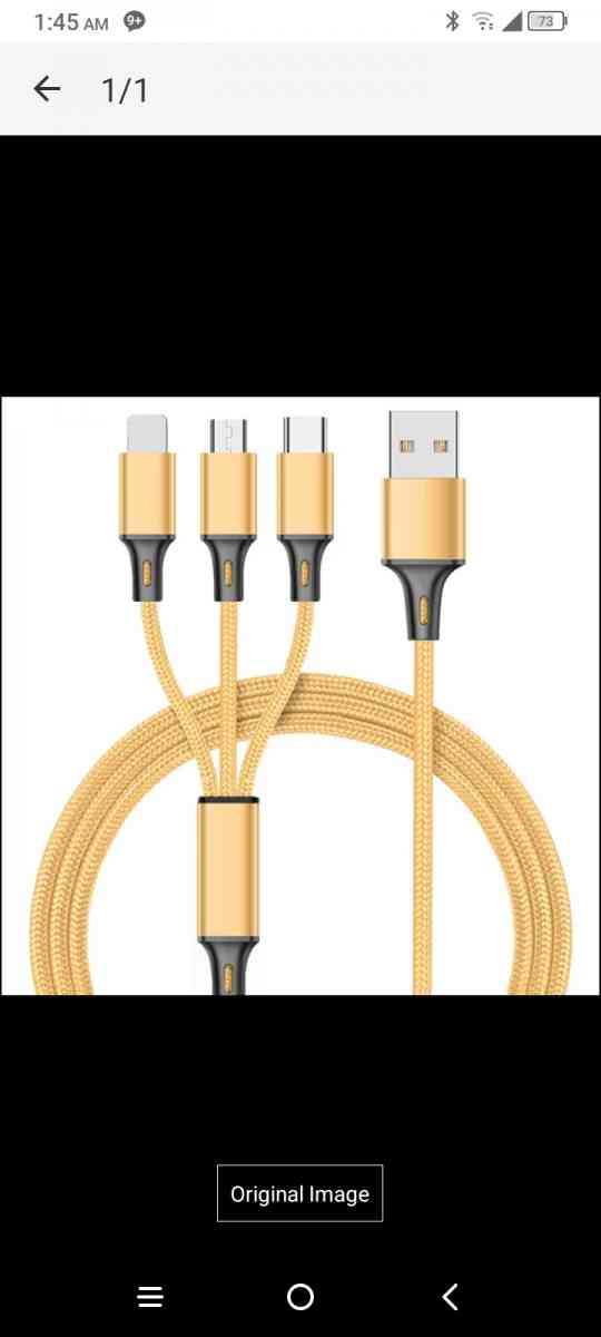 3in1 nylon tangle free USB charging cable