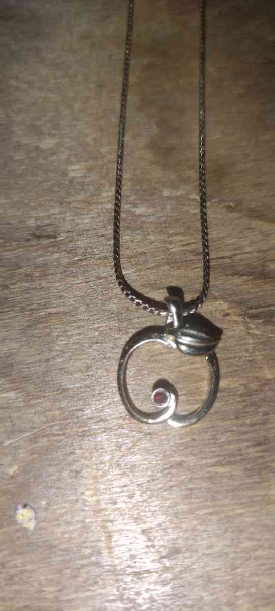 Tiny red crystal apple pendant on gold chain retails 106