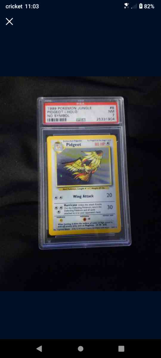 Pokemon Pidgeot PSA 7 symbol error