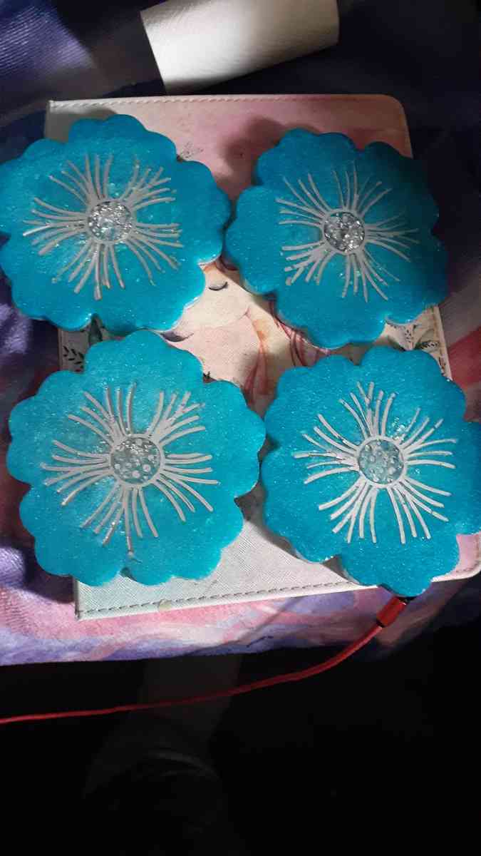 custom flower resin coaster sets