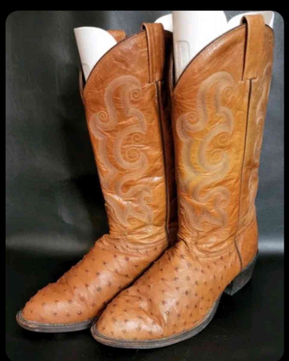 Tony Lama Full Quill Ostrich Mens Boot Made in USA size 95EE
