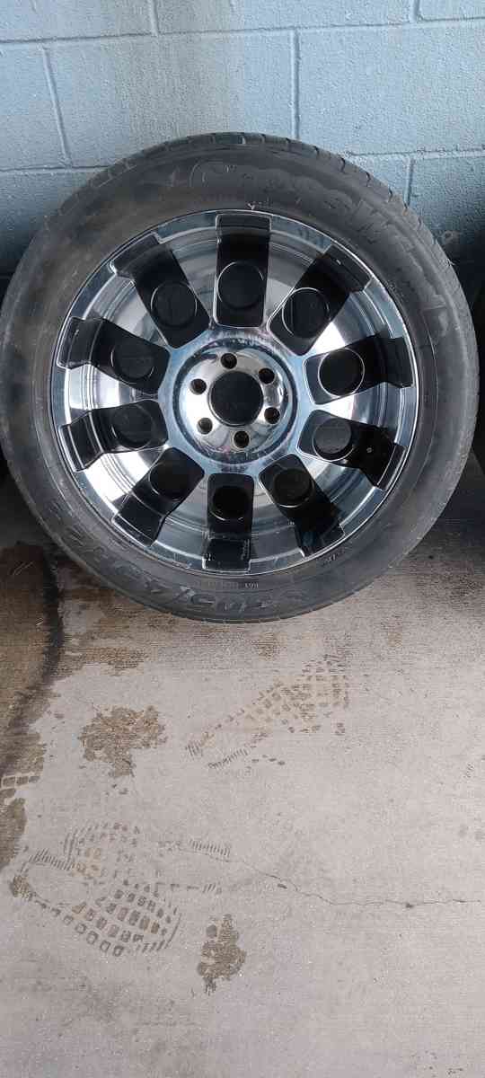 six lug 22 inch chromolly wheels and tires