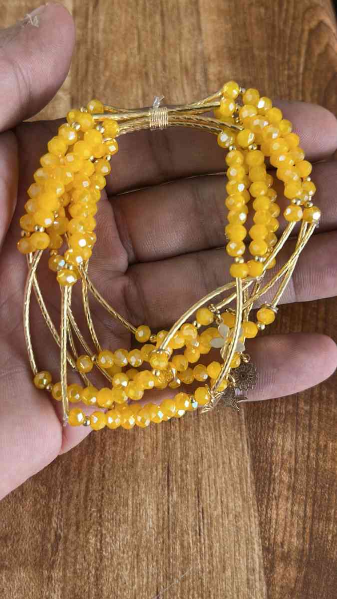 GoldPlated Crystal Semanario Bracelet set