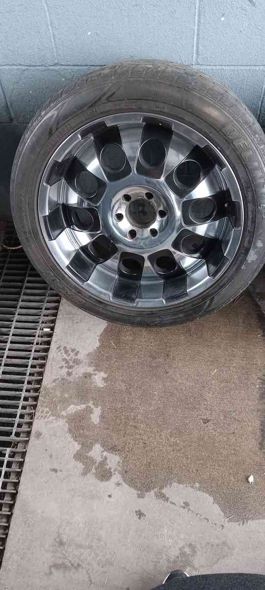six lug 22 inch chromolly wheels and tires
