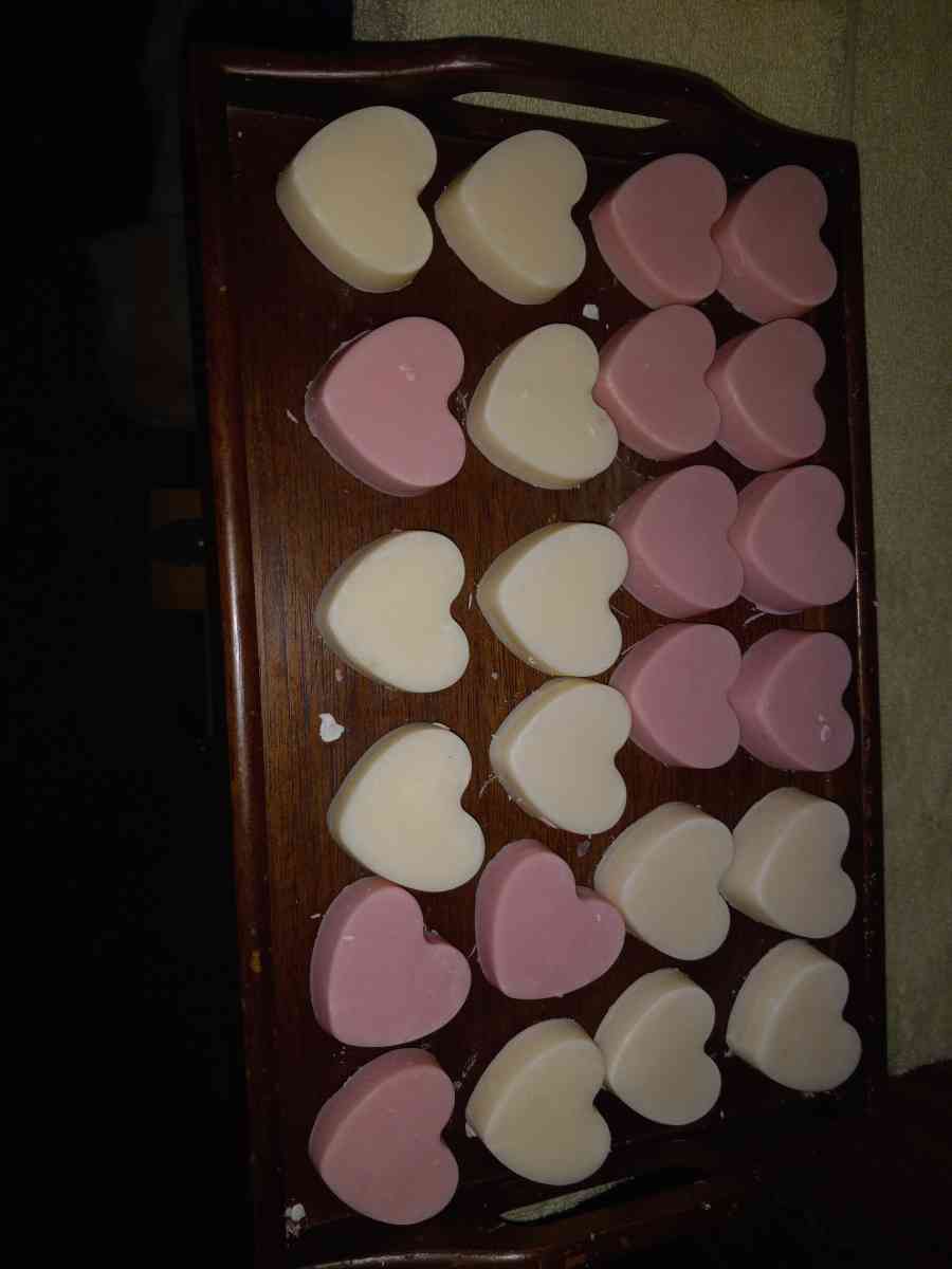 homemade heart shaped lavender soap