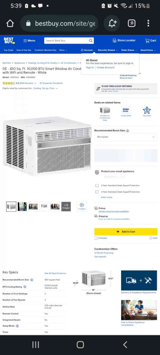 10000 BTU window ac  still in the box