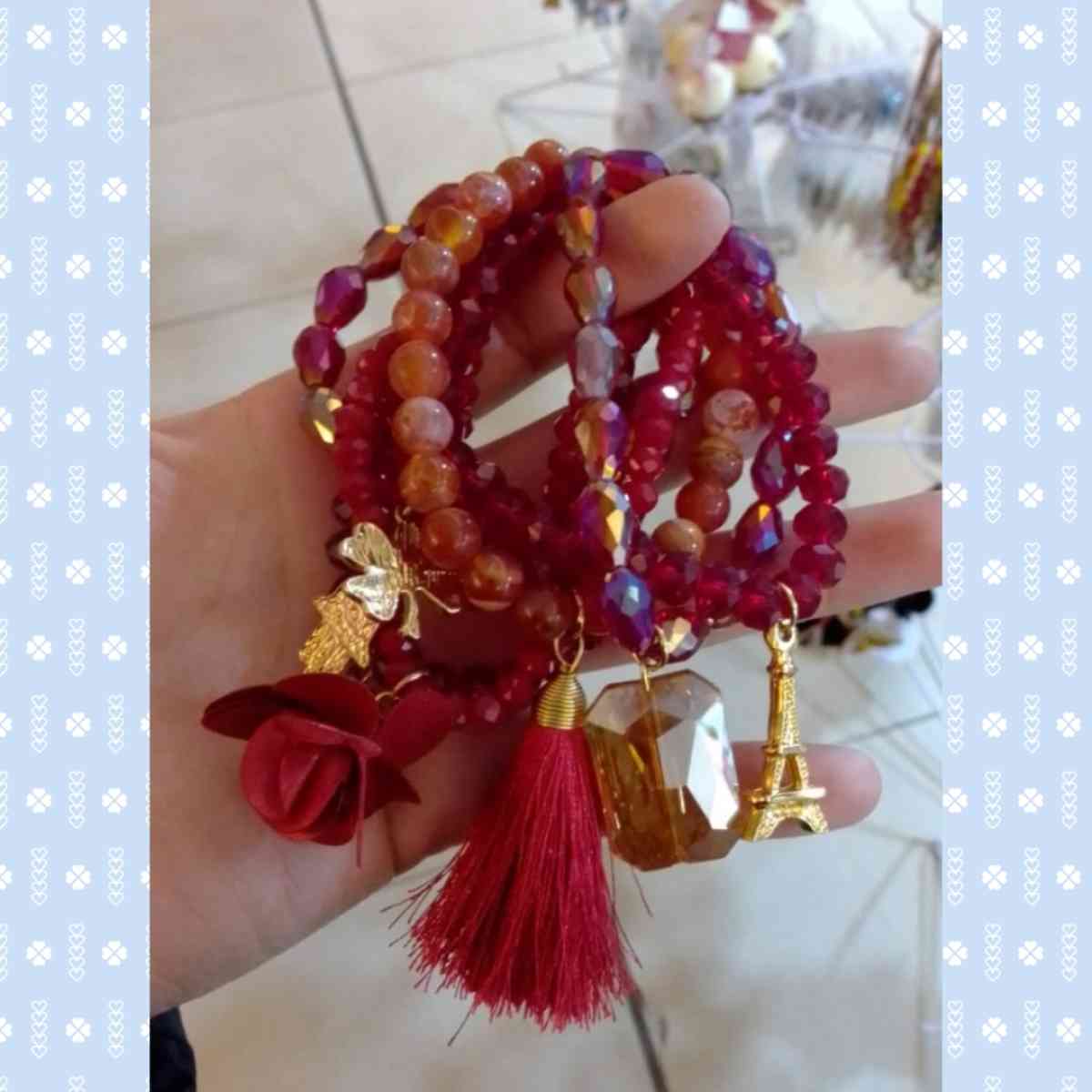 Crystal Beaded Semanario Bracelet set