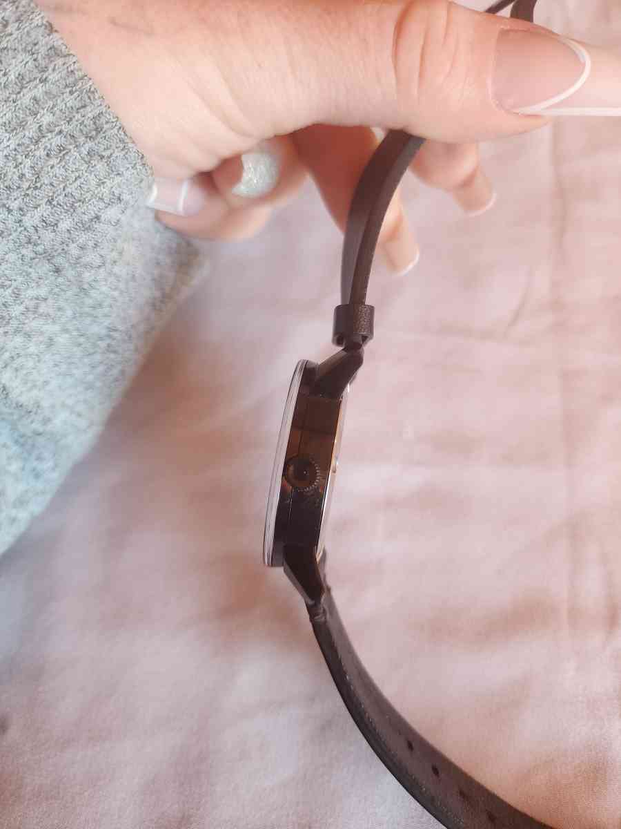 Movado Bold Black Museum Dial Black Leather Unisex Watch