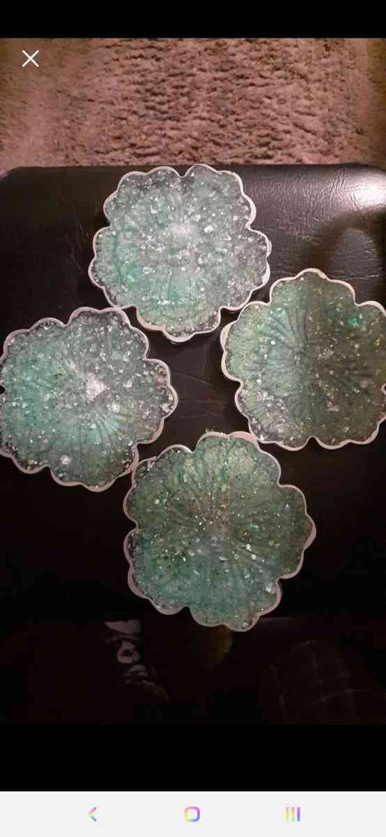 custom flower resin coaster sets