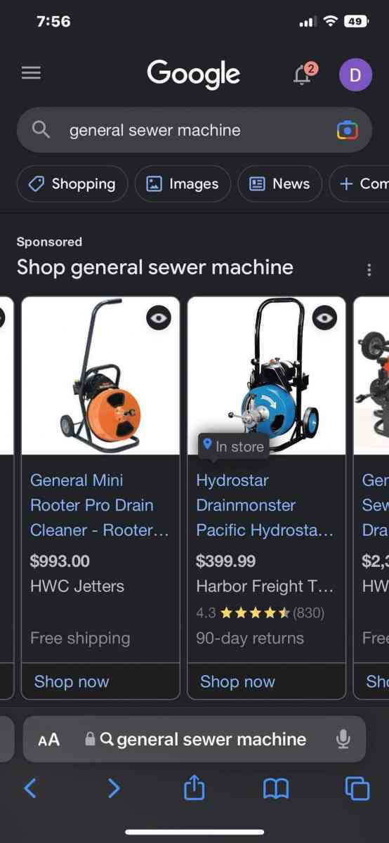 Three RotoRooter machines two small one big