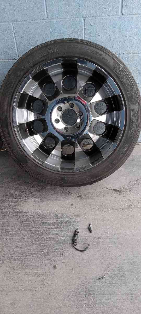 six lug 22 inch chromolly wheels and tires
