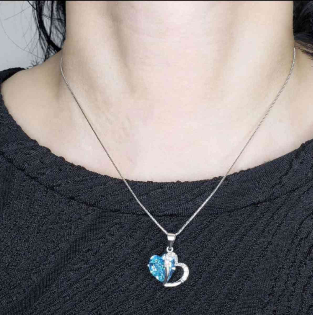 Fashion Peach Heart Shape Colorful Zircon Necklace Clavicle