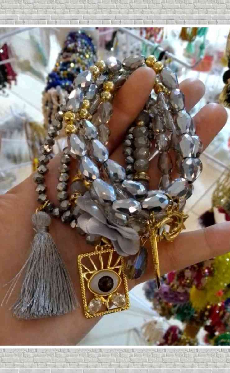 Crystal Beaded Semanario Bracelet set