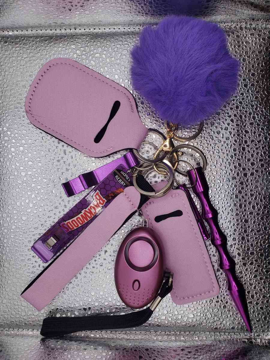 purple safety keychain