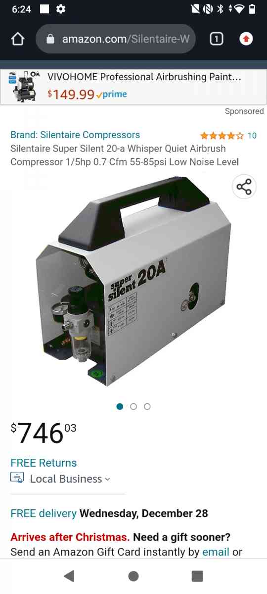 ultra quite airbrush air compressor with 3 guns