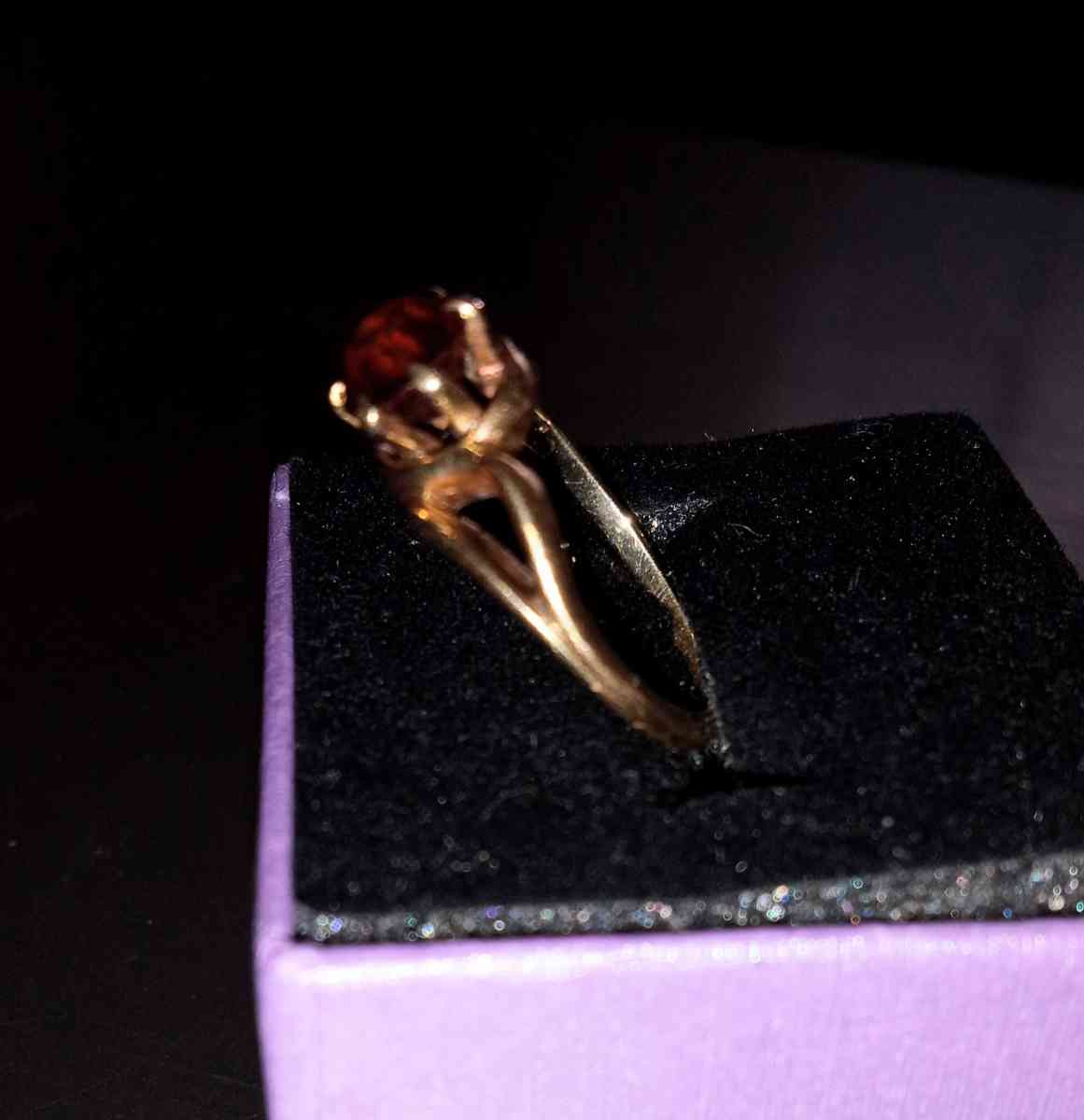 Rare 10K Yellow Gold Almandine Garnet Ring
