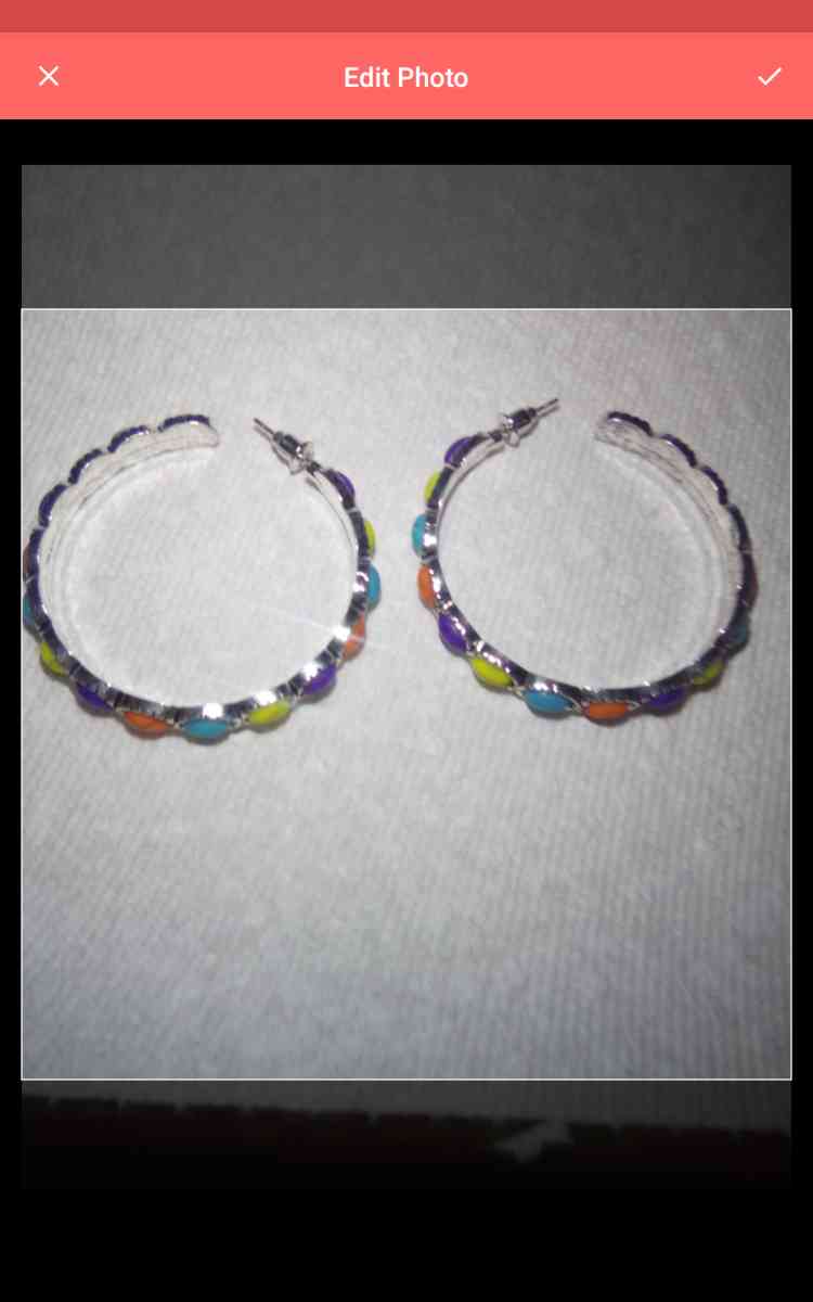 C shaped Hoops Silverstone  with multicolor turquoise stones