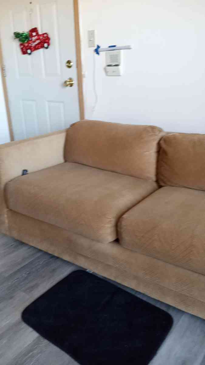sofa and ottoman also buffet cabinet good condition as well
