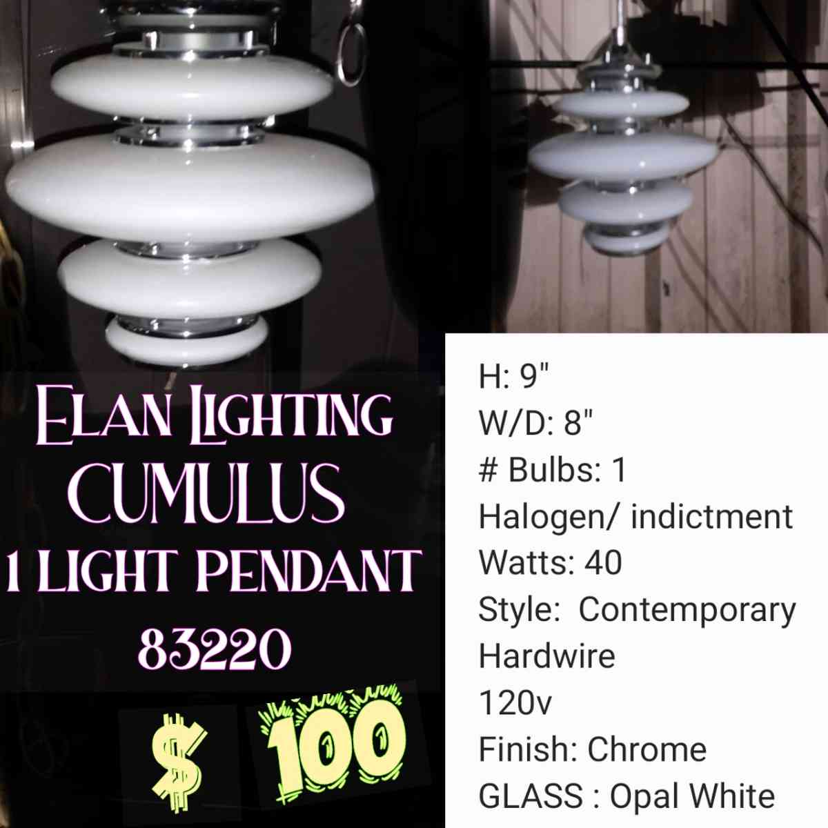 cumulus 1 light pendant