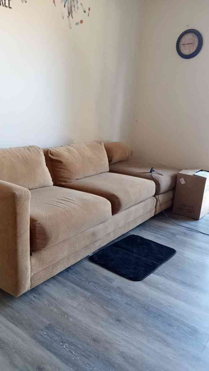 sofa and ottoman also buffet cabinet good condition as well