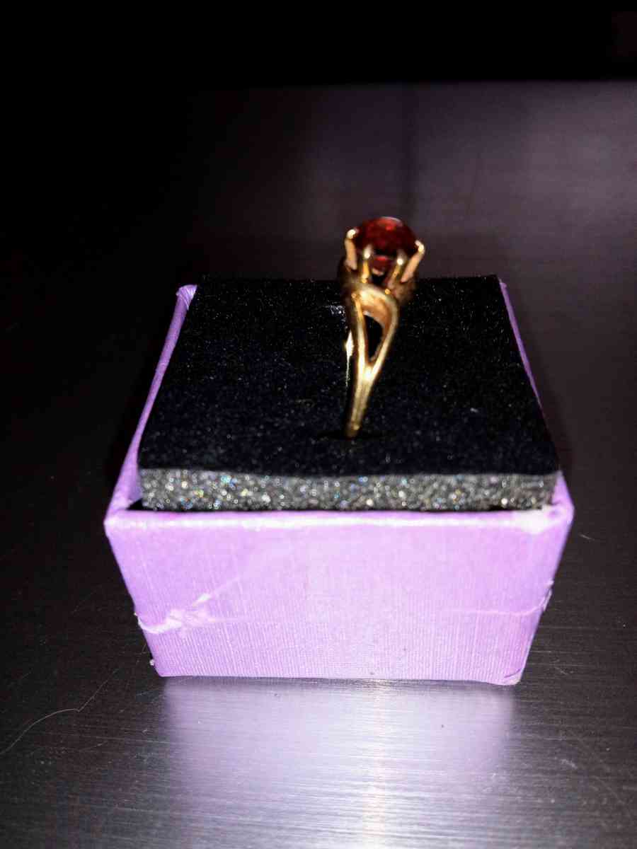 Rare 10K Yellow Gold Almandine Garnet Ring