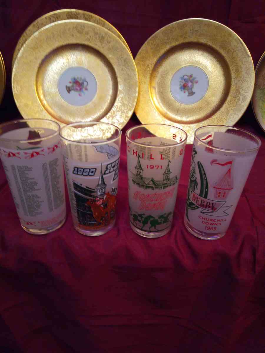 4 Kentucky Derby Churchill Downs glasses