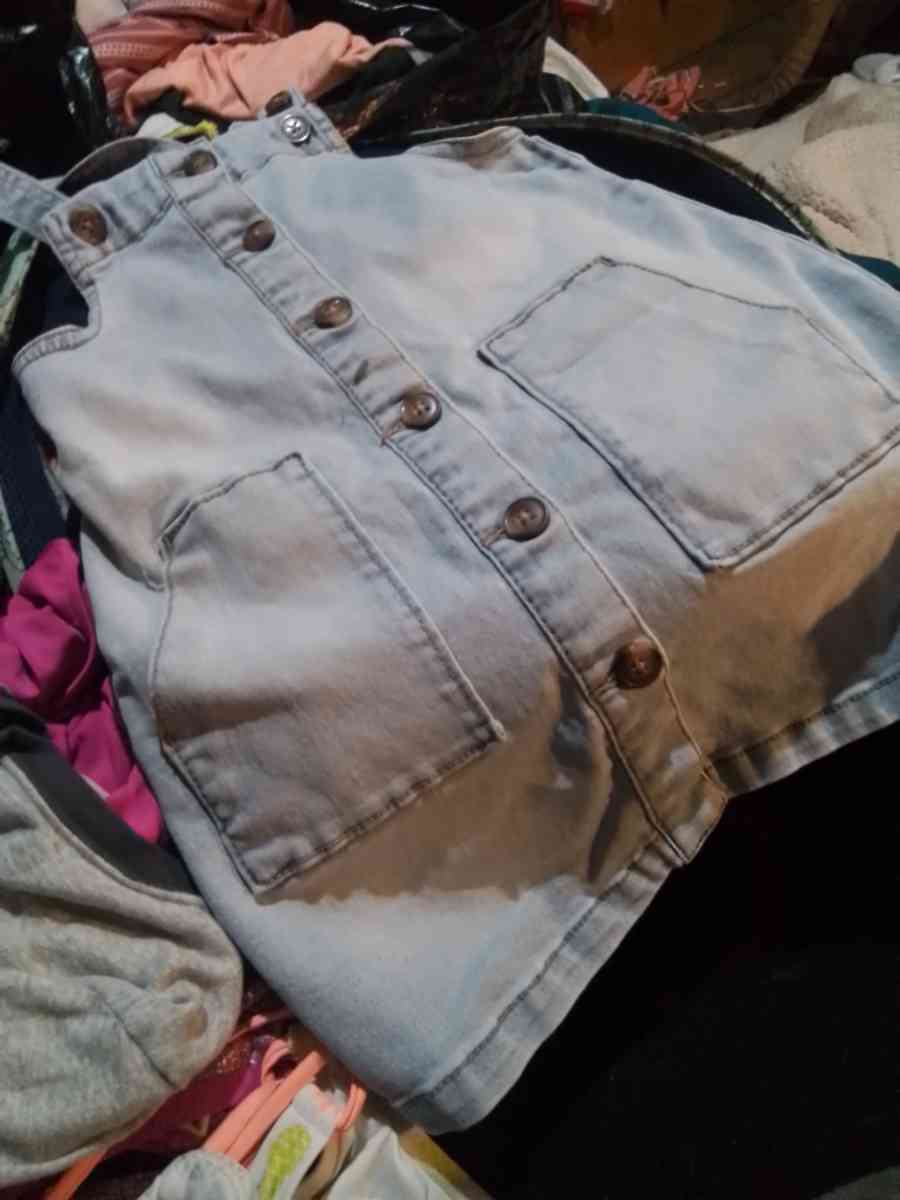 girl overall blue jean dress