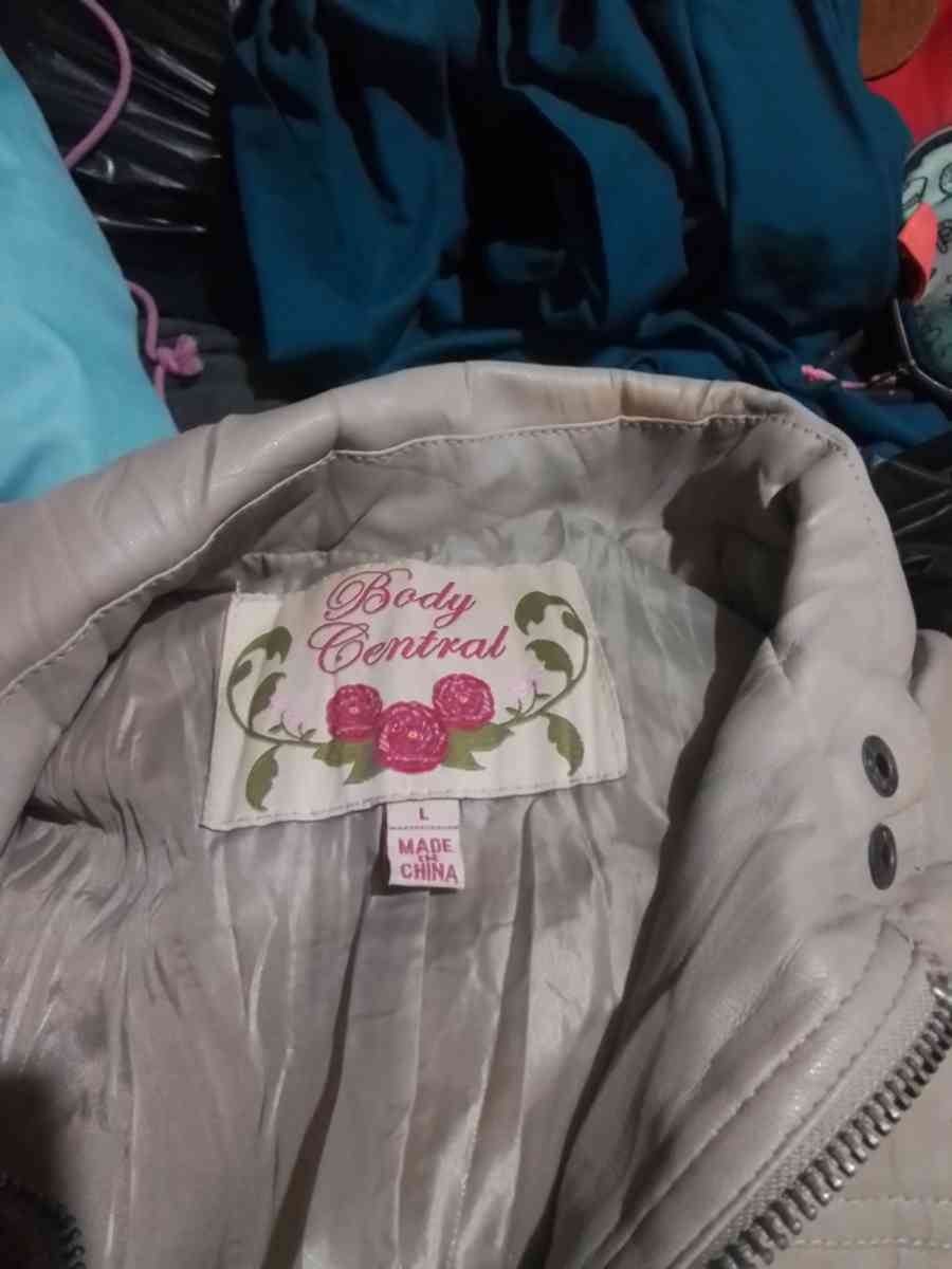 woman tan leather jacket