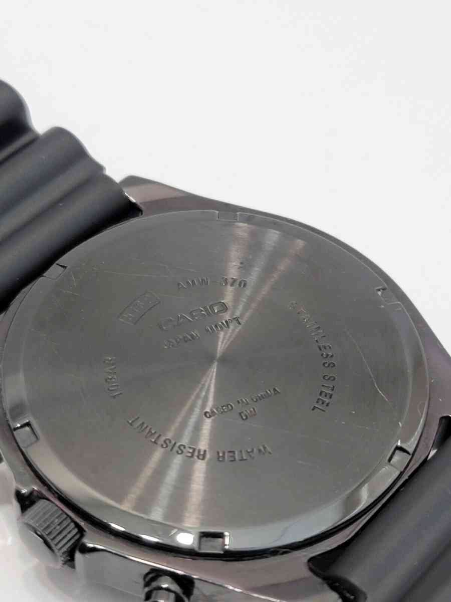 Casio Mens AMW370B1A1 Black Analog MultiFunction Chronograph