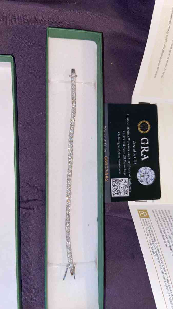 real Moissanite tennis bracelet stamped s925